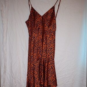 Never Fully Dressed Orange and Black Leopard Print Dress